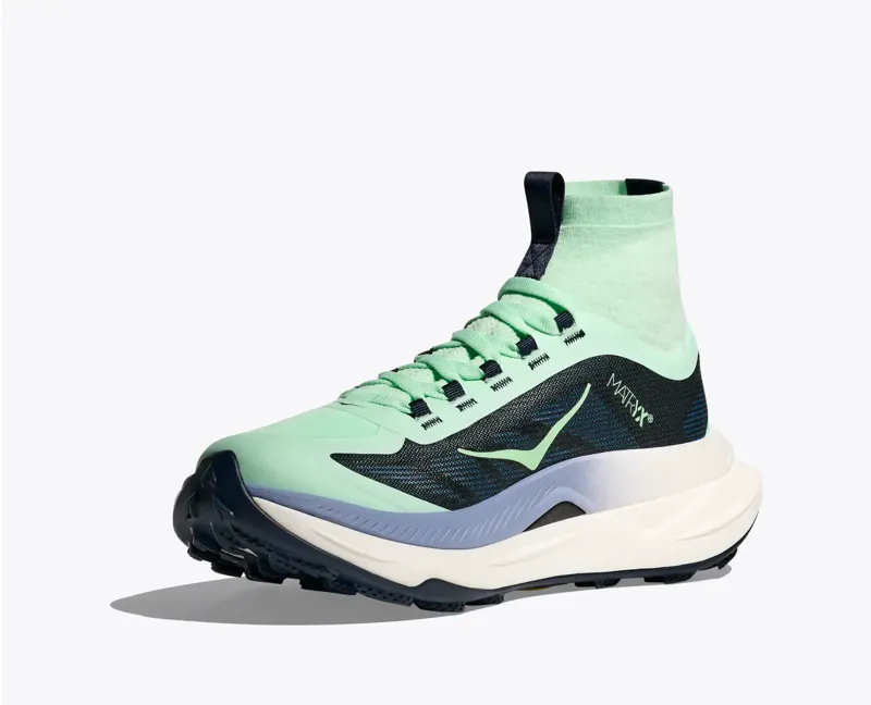 HOKA Tecton X 3 Women's Trail Running Shoe in Mint Fluorite/Varsity Navy-6