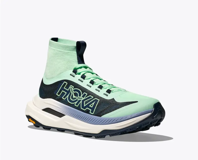 HOKA Tecton X 3 Women's Trail Running Shoe in Mint Fluorite/Varsity Navy-7