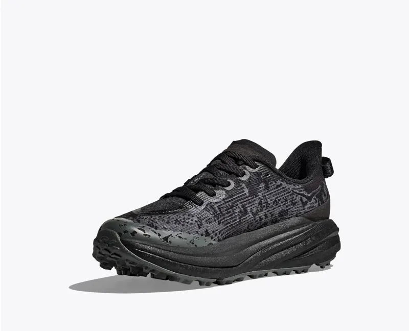 HOKA Speedgoat 6 Kid's Trail Running Shoe in Obsidian/Outer Orbit-6