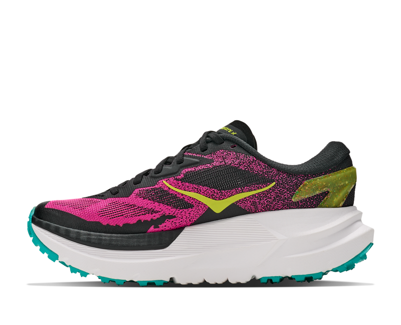 Hoka Mafate X Women's Trail Running Shoe in Black/Neon Dragonfruit-3