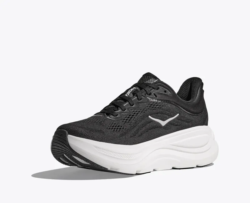 HOKA Bondi 9 WIDE Women's Road Running Shoe in Black/White-5