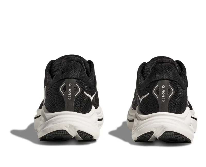 HOKA Clifton 10 WIDE Women's Road Running Shoe in Black/White-6