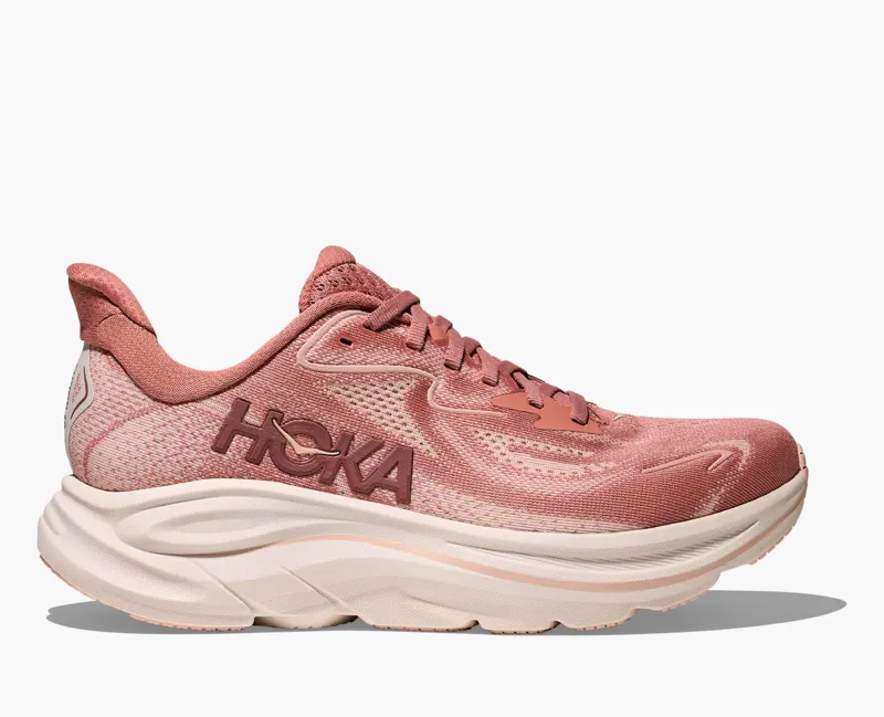 HOKA Clifton 10 Women's Road Running Shoe in Blush Pink/Rose Latte