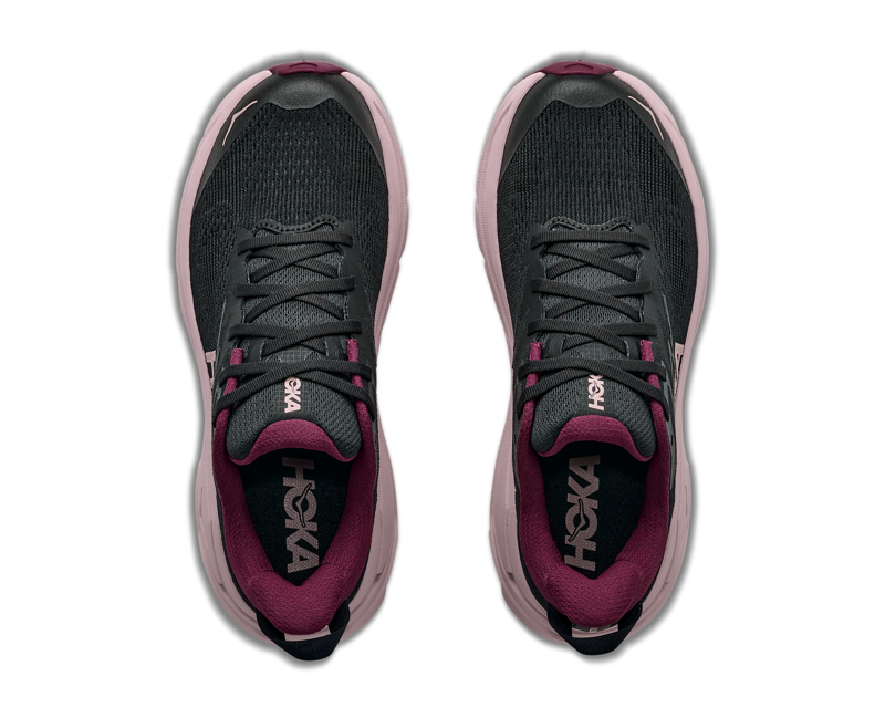 Hoka Challenger 8 Women's Trail Running Shoe in Black/Pink Opal-1