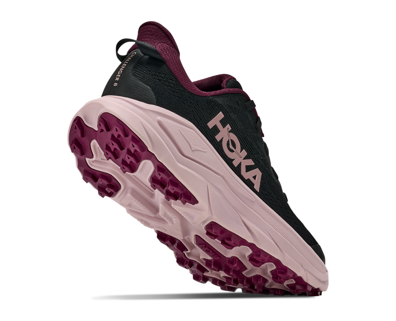 Hoka Challenger 8 Women's Trail Running Shoe in Black/Pink Opal-5