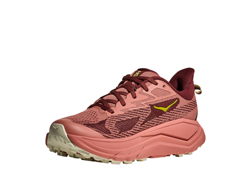 Hoka Challenger 8 Women's Trail Running Shoe in Blush/Dark Cedar-6