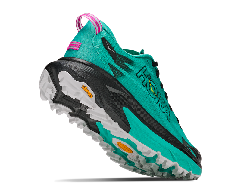 Hoka Mafate 5 Women's Trail Running Shoe in Black/Electric Aqua-4