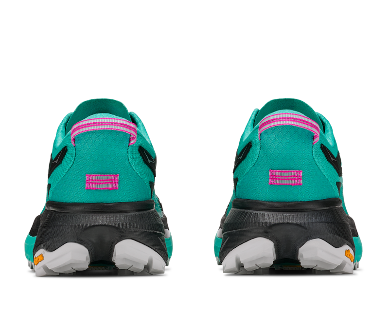 Hoka Mafate 5 Women's Trail Running Shoe in Black/Electric Aqua-5