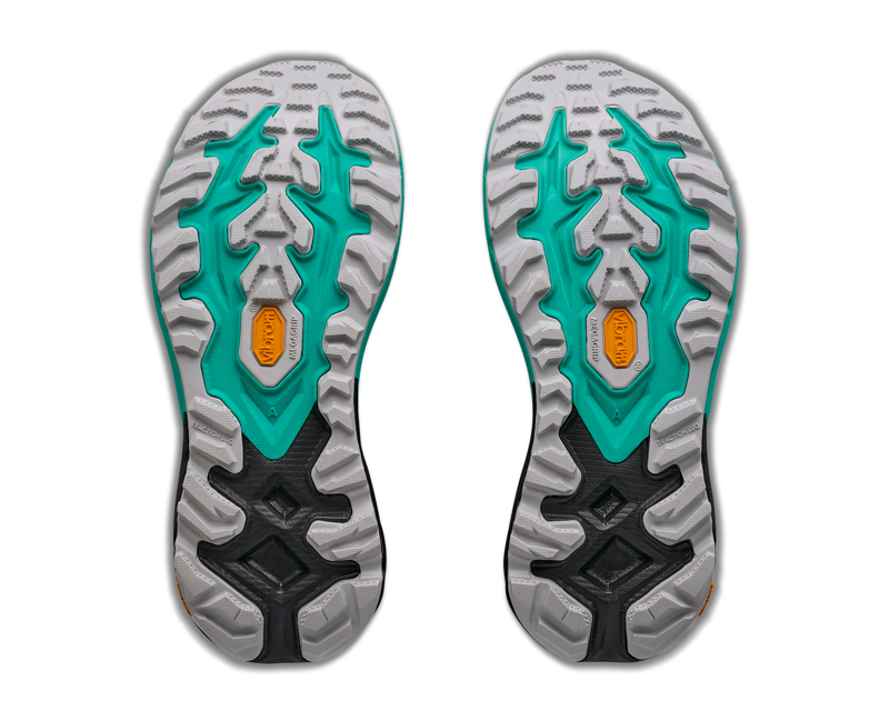 Hoka Mafate 5 Women's Trail Running Shoe in Black/Electric Aqua-2