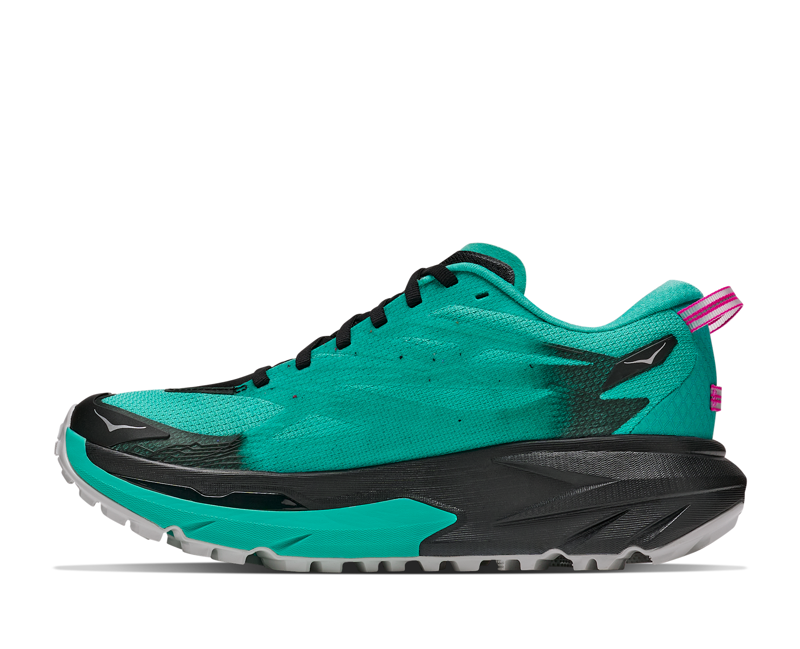 Hoka Mafate 5 Women's Trail Running Shoe in Black/Electric Aqua-3