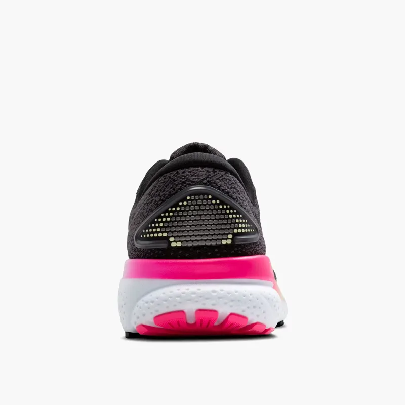 Brooks Ghost 16 Women's Road Running Shoe in Black/Pink/Yellow-4
