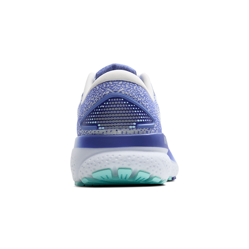 Brooks Ghost 16 Women's Road Running Shoe in White/Amparo Blue/Limpet Shell-4