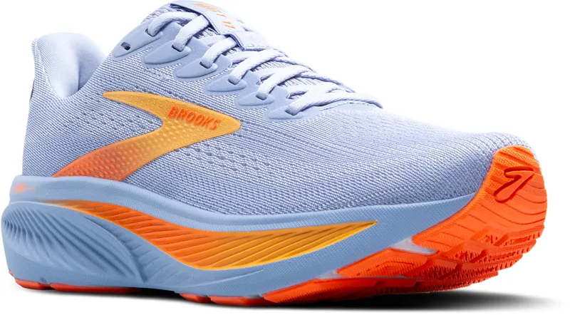 Brooks Ghost 17 Women's Road Running Shoe in Blue Heron/White/Orange-4