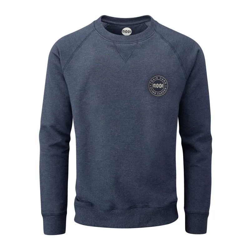 Moon Men's Crew Neck Sweater in Indigo Marl