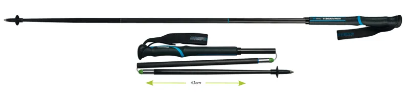Komperdell Carbon Trailstick Folding in Black/Blue