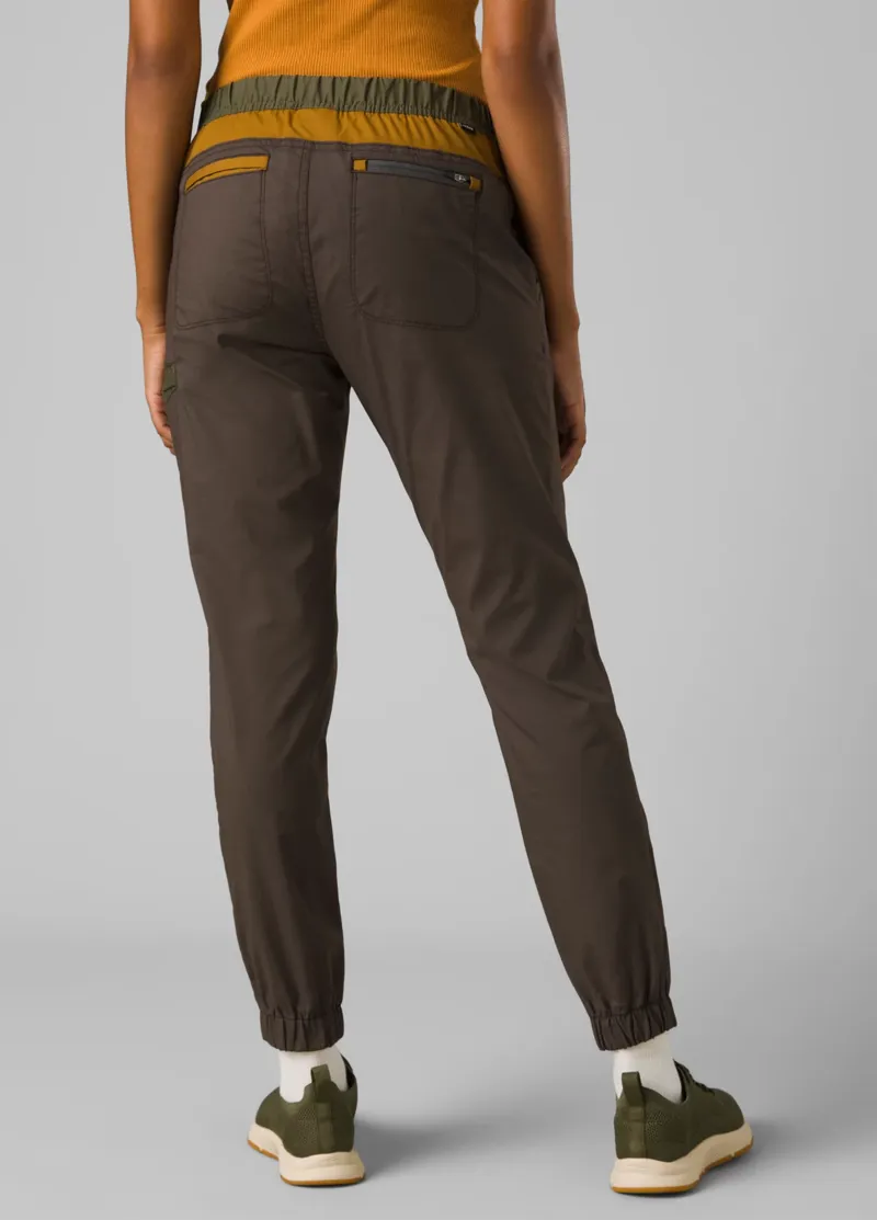 prAna Women's Double Peak Jogger in Black Olive Block-1