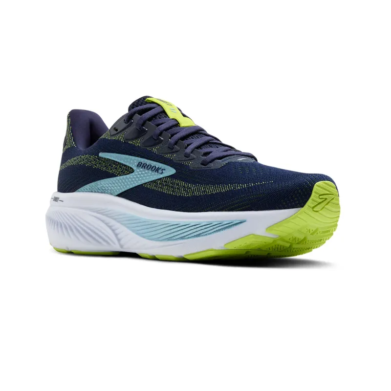 Brooks Ghost 17 Men's Road Running Shoe in Peacoat/Lime/Blue-1