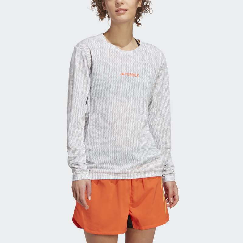 adidas Terrex Trail Running Long-Sleeve Women's Top in White/Grey Two-6