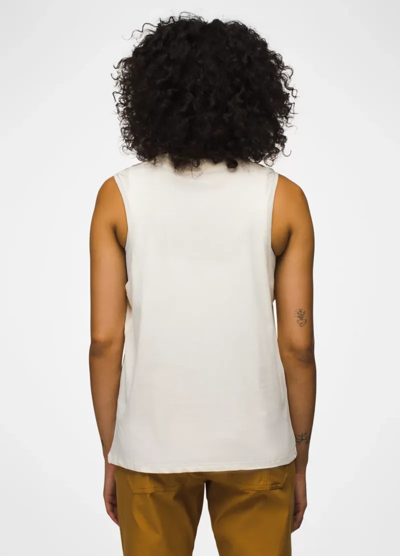 prAna Women's Everyday Vintage Wash Graphic Tank in Canvas Sun City-1
