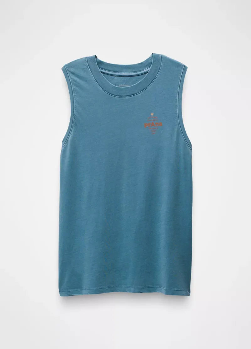 prAna Women's Everyday Vintage Wash Graphic Tank in High Tide Arch-3