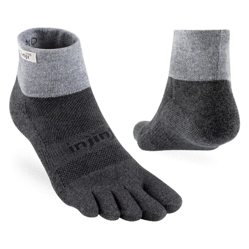 Injinji Trail MW Mini-Crew Unisex Running Sock in Granite-1