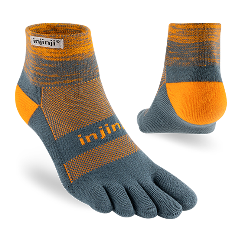 Injinji Trail MW Mini-Crew Unisex Running Sock in Wave-1