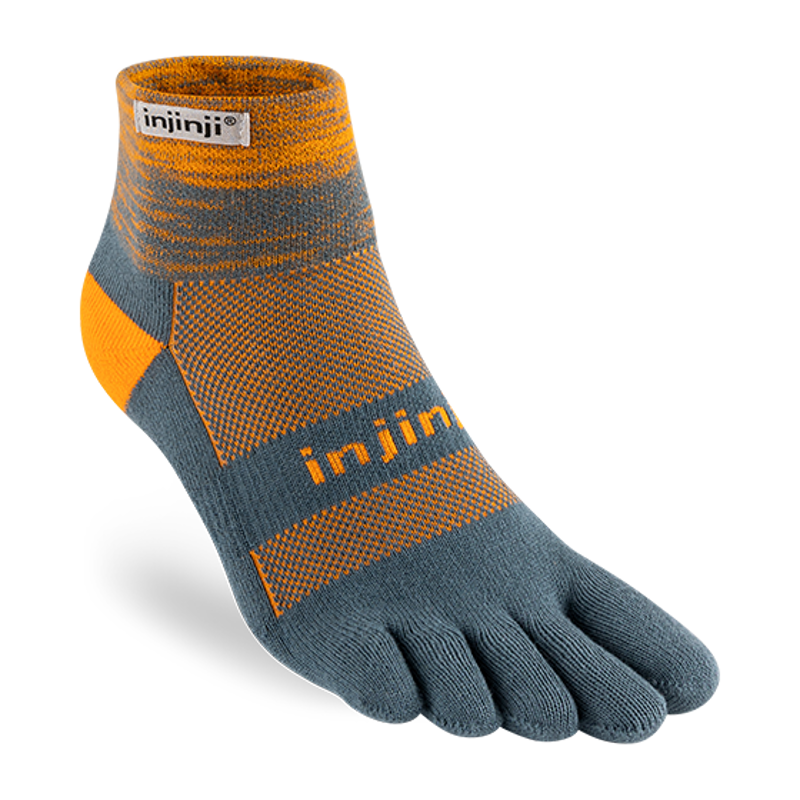 Injinji Trail MW Mini-Crew Unisex Running Sock in Wave