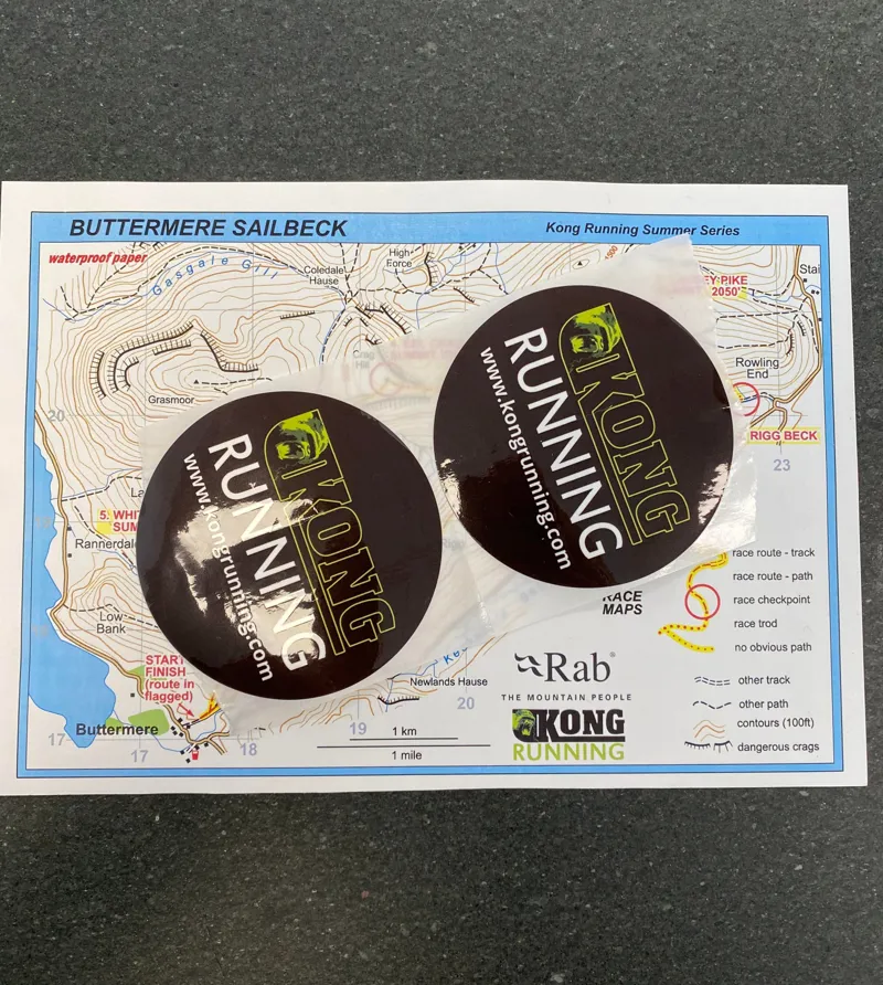 KONG Buttermere Sailbeck Fell Race Map