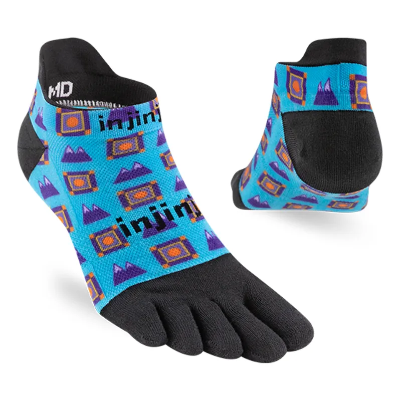 Injinji Artist Designed Run Lightweight Men's No-Show Running Sock in Summit-1