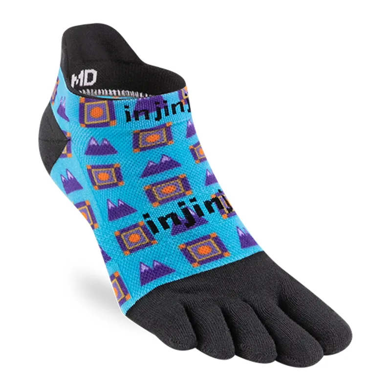 Injinji Artist Designed Run Lightweight Men's No-Show Running Sock in Summit