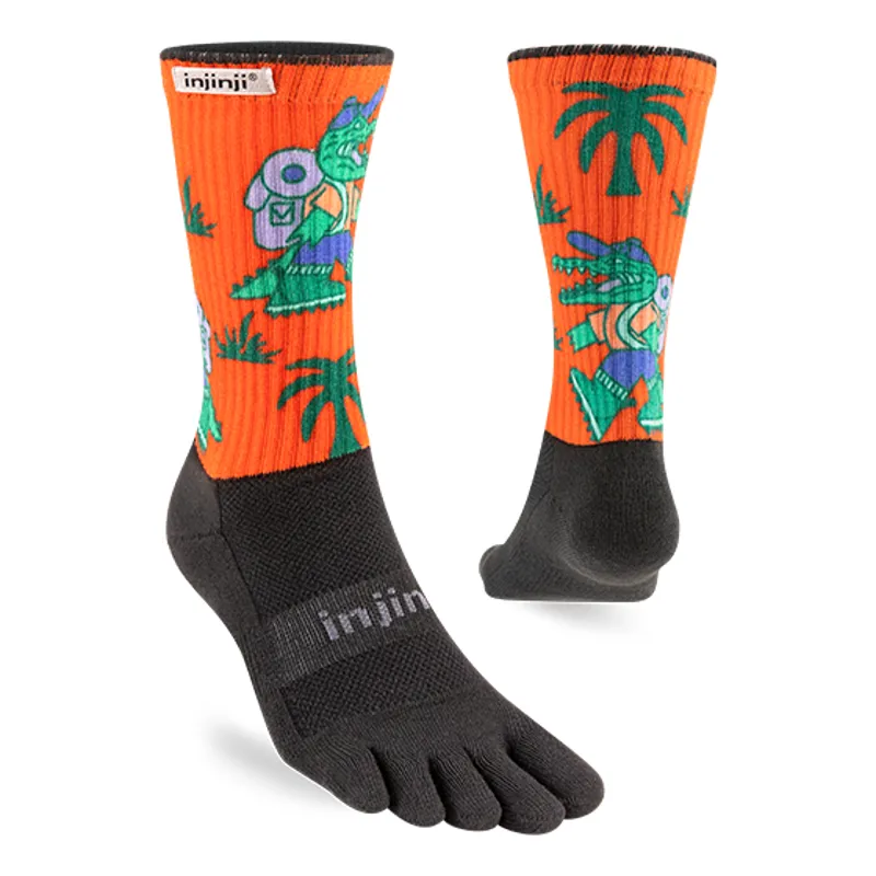 Injinji Artist Designed Trail MW Men's Crew Running Sock in Subtropical-1