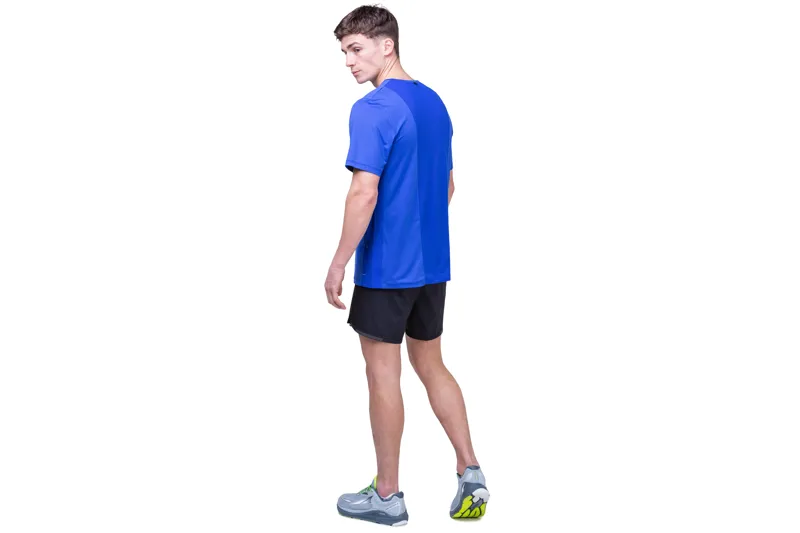 Ronhill Tech 1/2 Zip S/S Men's Tee in Azurite/Citrus-3