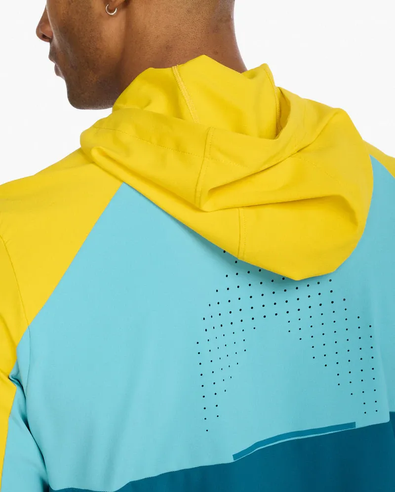 2XU Aero Men's Windproof Jacket in Sulphur/Oceanside Reflective-5