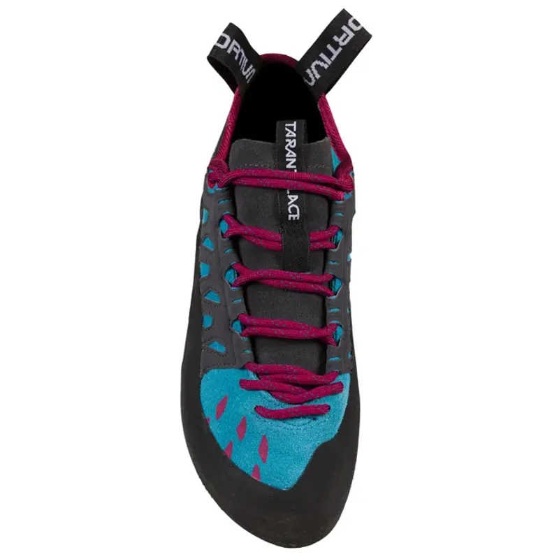 La Sportiva Tarantulace Women's Climbing Shoe in Topaz/Red Plum-6