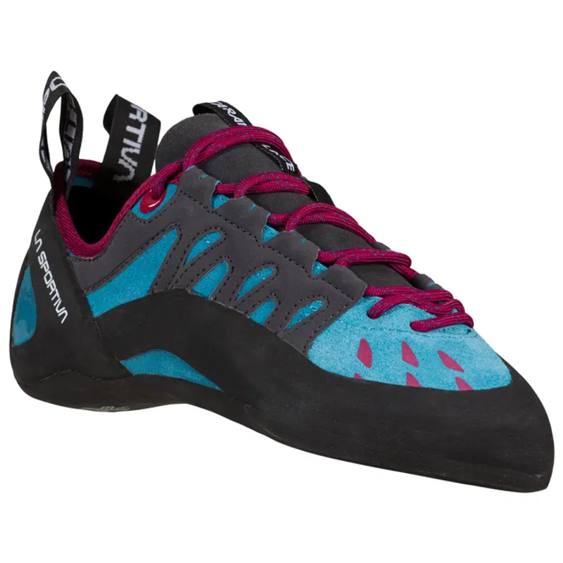 La Sportiva Tarantulace Women's Climbing Shoe in Topaz/Red Plum-5