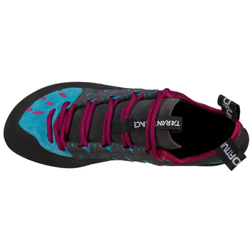 La Sportiva Tarantulace Women's Climbing Shoe in Topaz/Red Plum-2