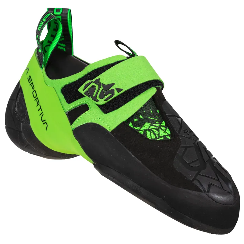 La Sportiva Skwama Vegan Men's Climbing Shoe in Black/Flash Green-4