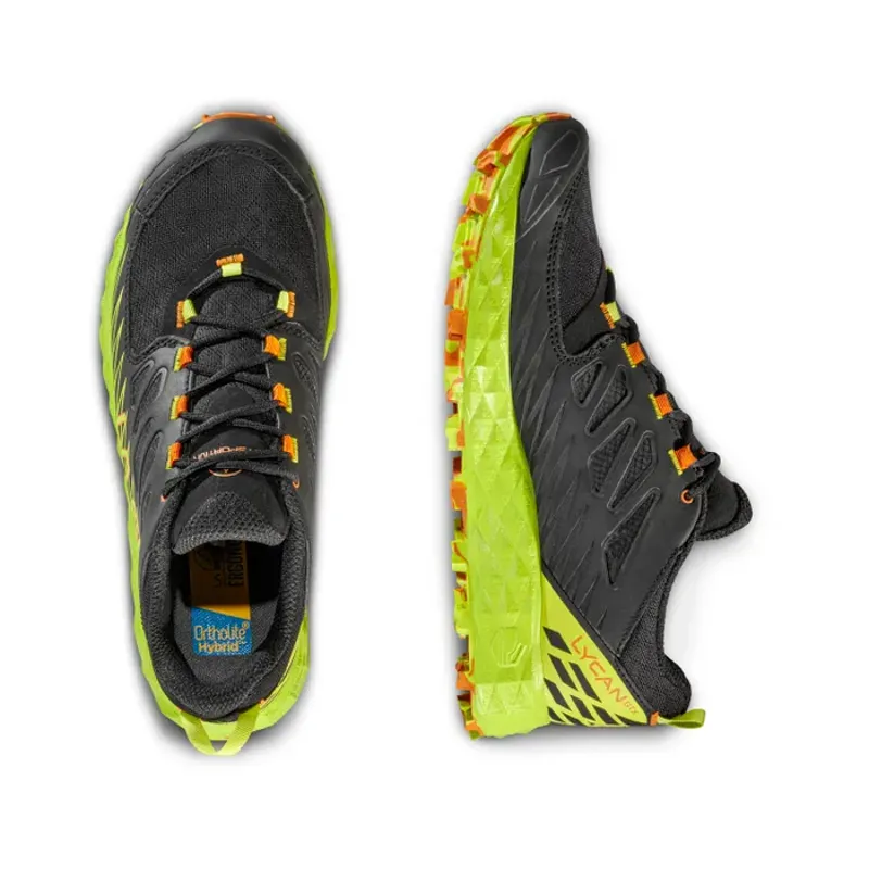 La Sportiva Lycan GTX Men's Trail Running Shoe in Black/Lime Punch-2