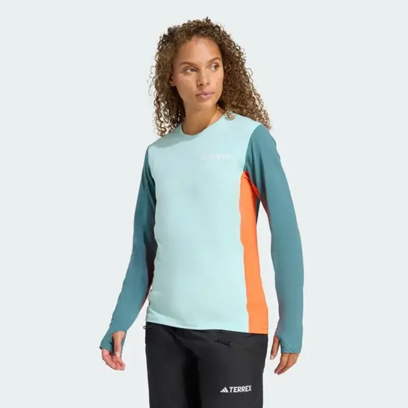 adidas Terrex Multi Synthetic Women's Long Sleeve Base Layer in Flash Aqua/Preloved Teal