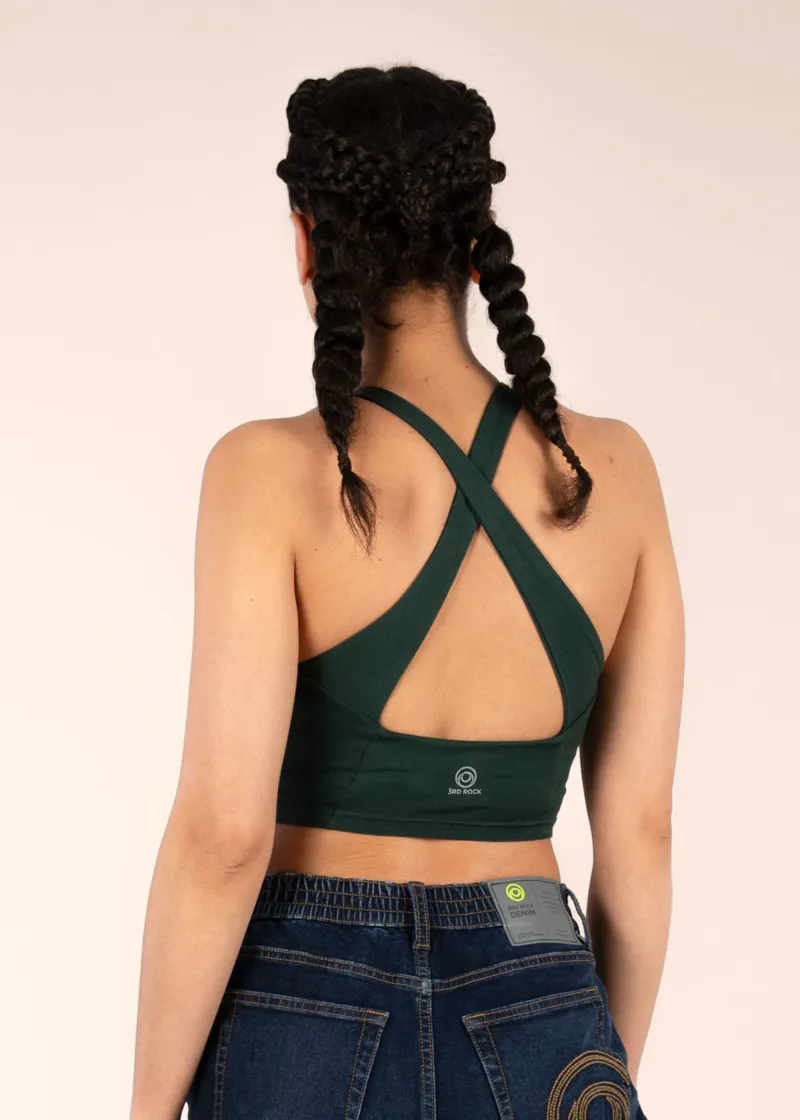 3rd Rock Women's Luna Sports Bra in Toad-2