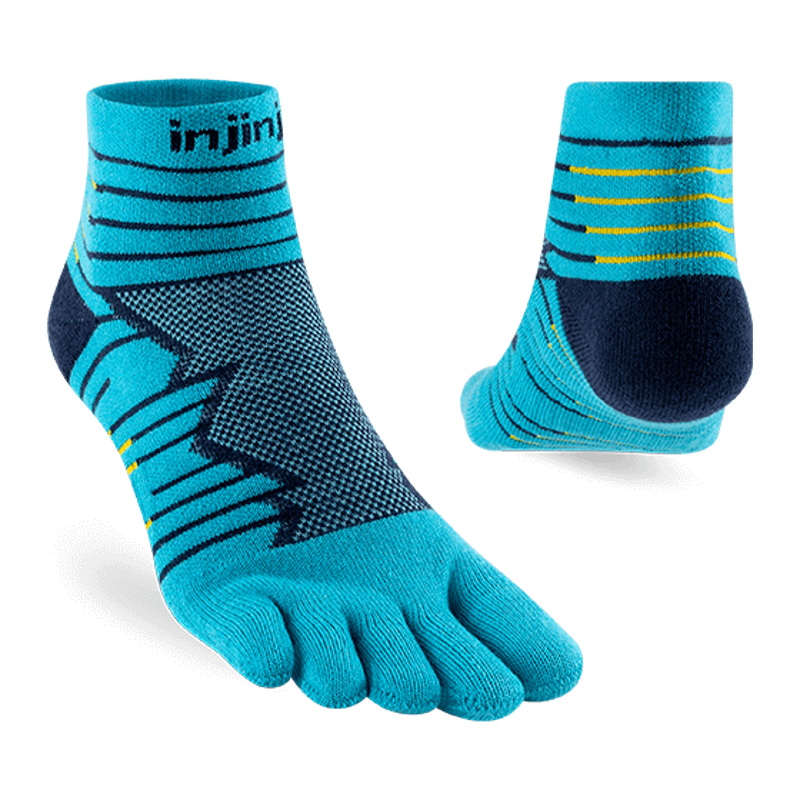 Injinji Ultra Run Mini-Crew Socks in Pacific Blue-1