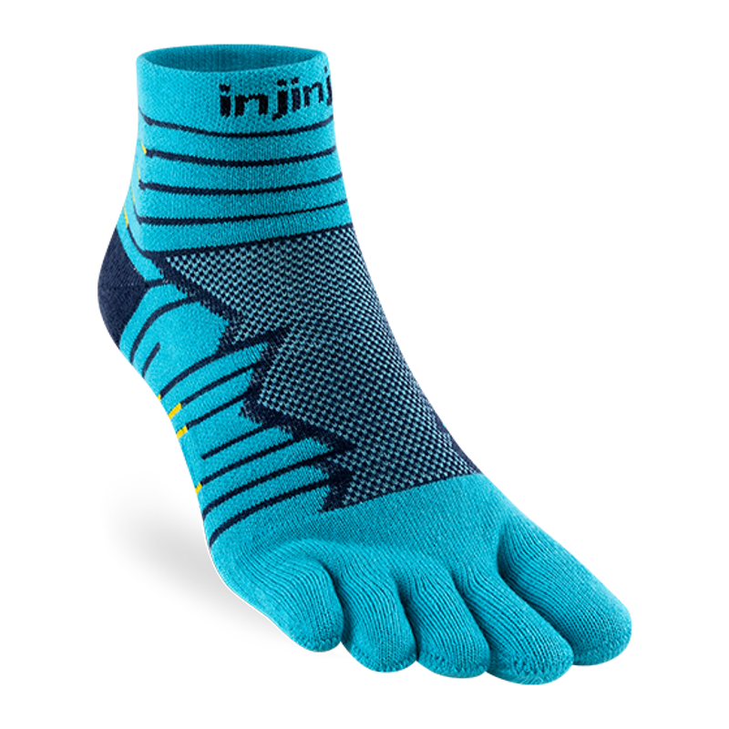 Injinji Ultra Run Mini-Crew Socks in Pacific Blue