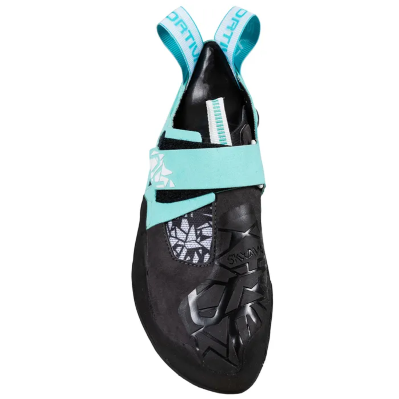 La Sportiva Skwama Vegan Women's Climbing Shoe in Carbon/Turquoise-2