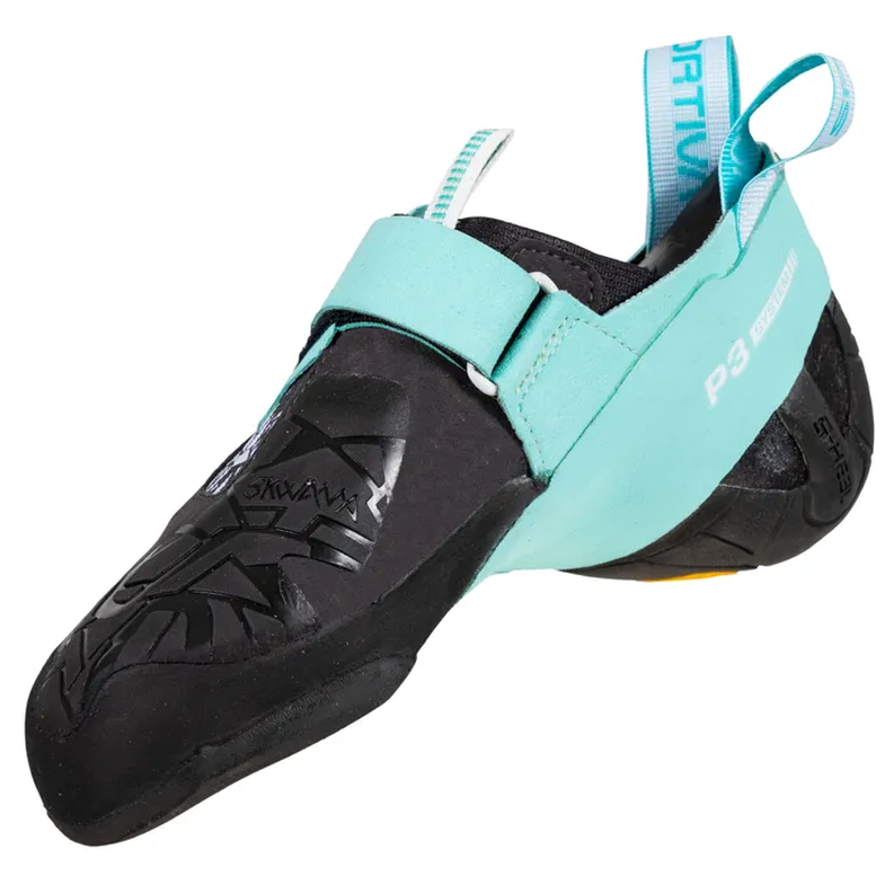 La Sportiva Skwama Vegan Women's Climbing Shoe in Carbon/Turquoise-3