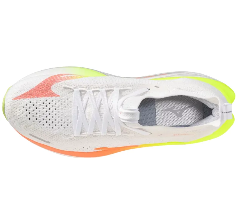 Mizuno Neo Vista 3 Women's Road Running Shoe in White/Flamingo Coral/Lime Pulp-1
