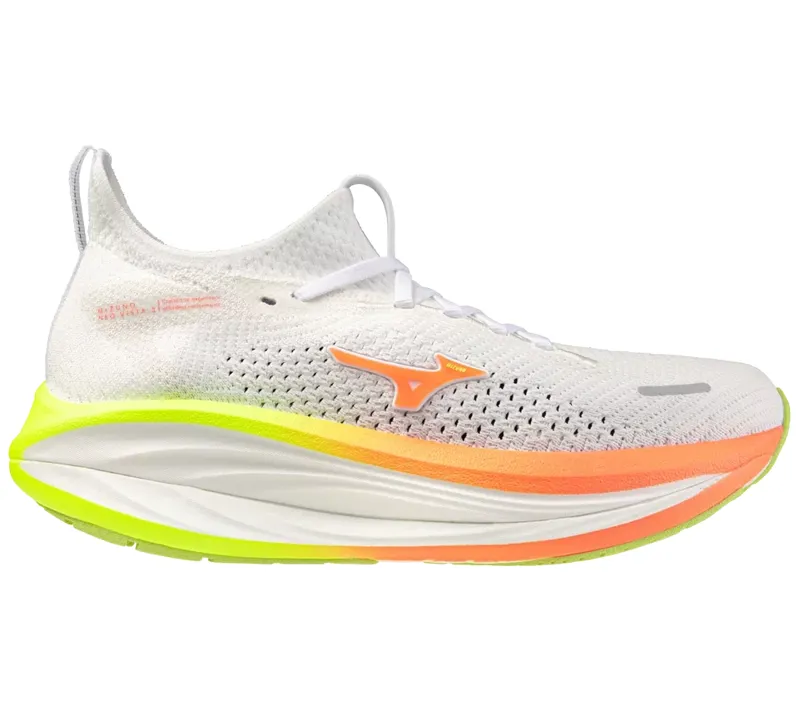 Mizuno Neo Vista 3 Women's Road Running Shoe in White/Flamingo Coral/Lime Pulp
