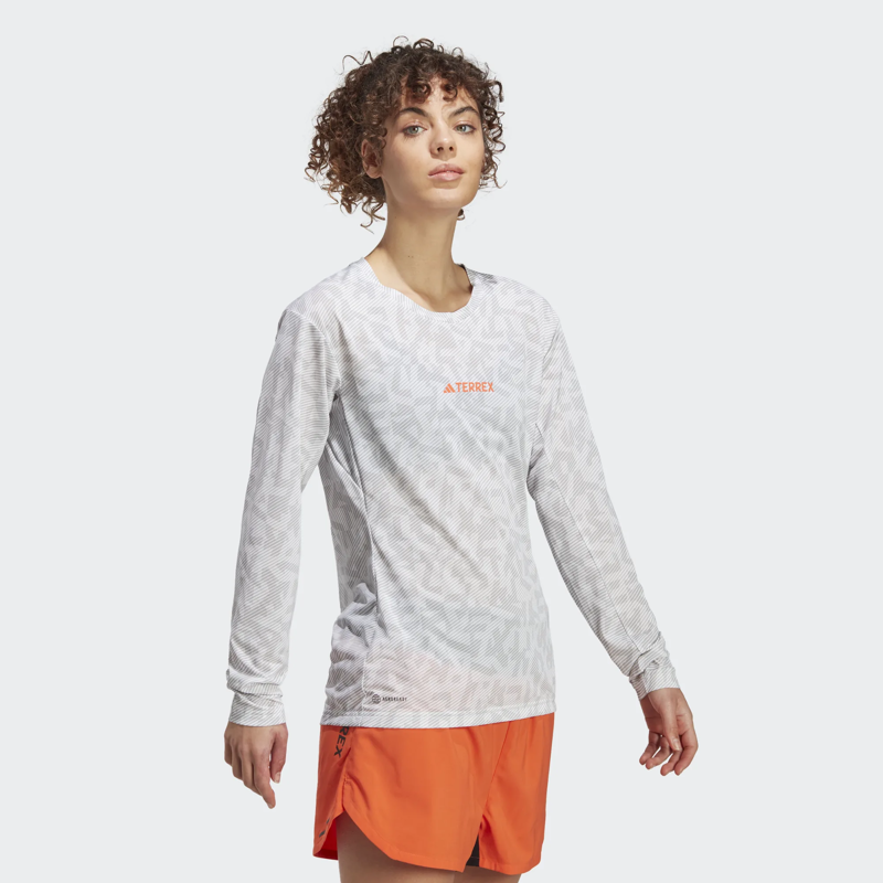 adidas Terrex Trail Running Long-Sleeve Women's Top in White/Grey Two-1