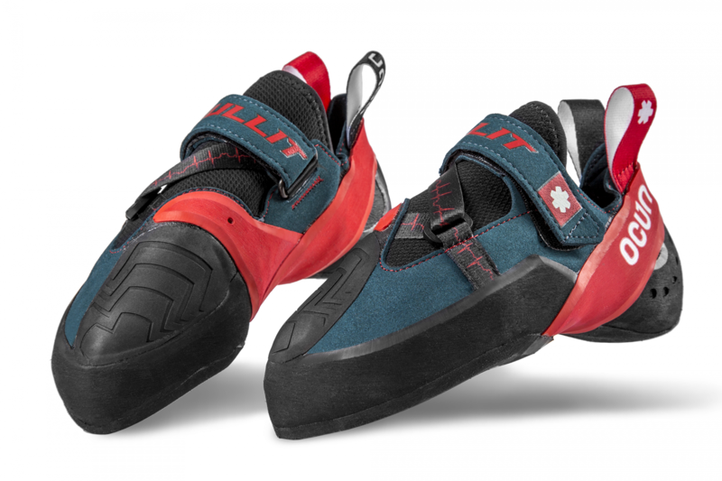 Ocun Bullit Unisex Climbing Shoe in Petrol/Red