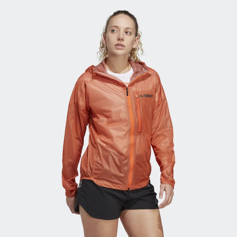 adidas Terrex Agravic Rain Jacket Women's WP Running Jacket in Semi Impact Orange-1