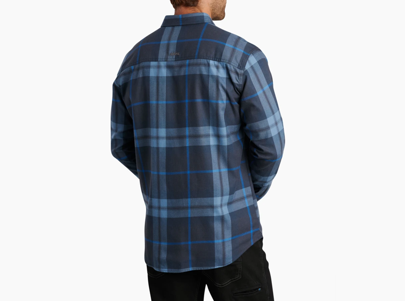 Kuhl Fugitive Flannel Men's Long Sleeve Shirt in Blue Storm-1